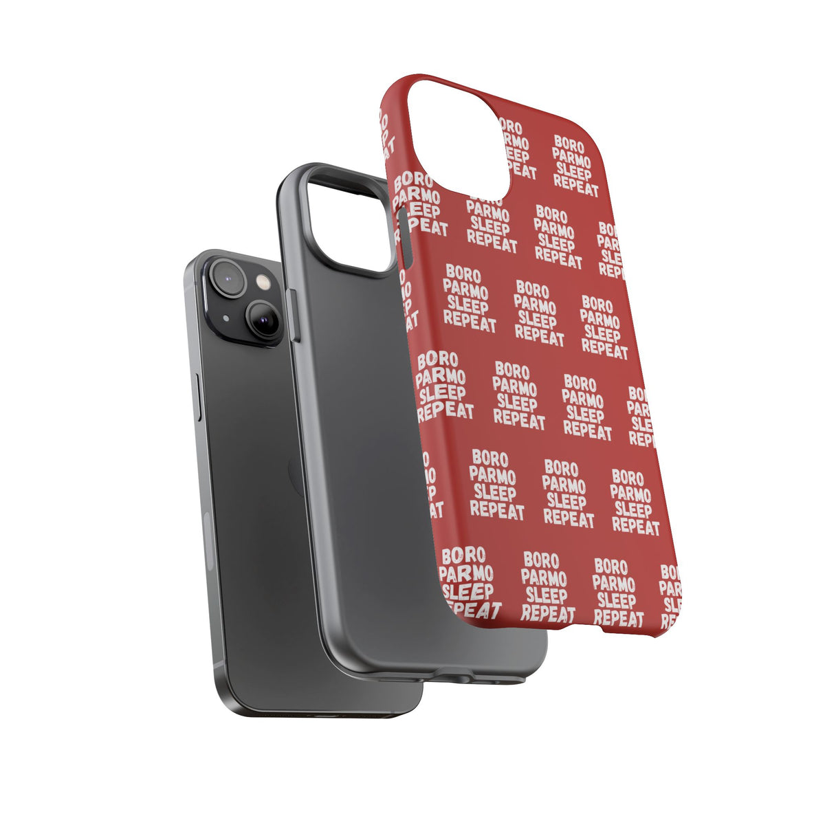 "BORO PARMO SLEEP REPEAT" Phone Case — Red Pattern Tough Case