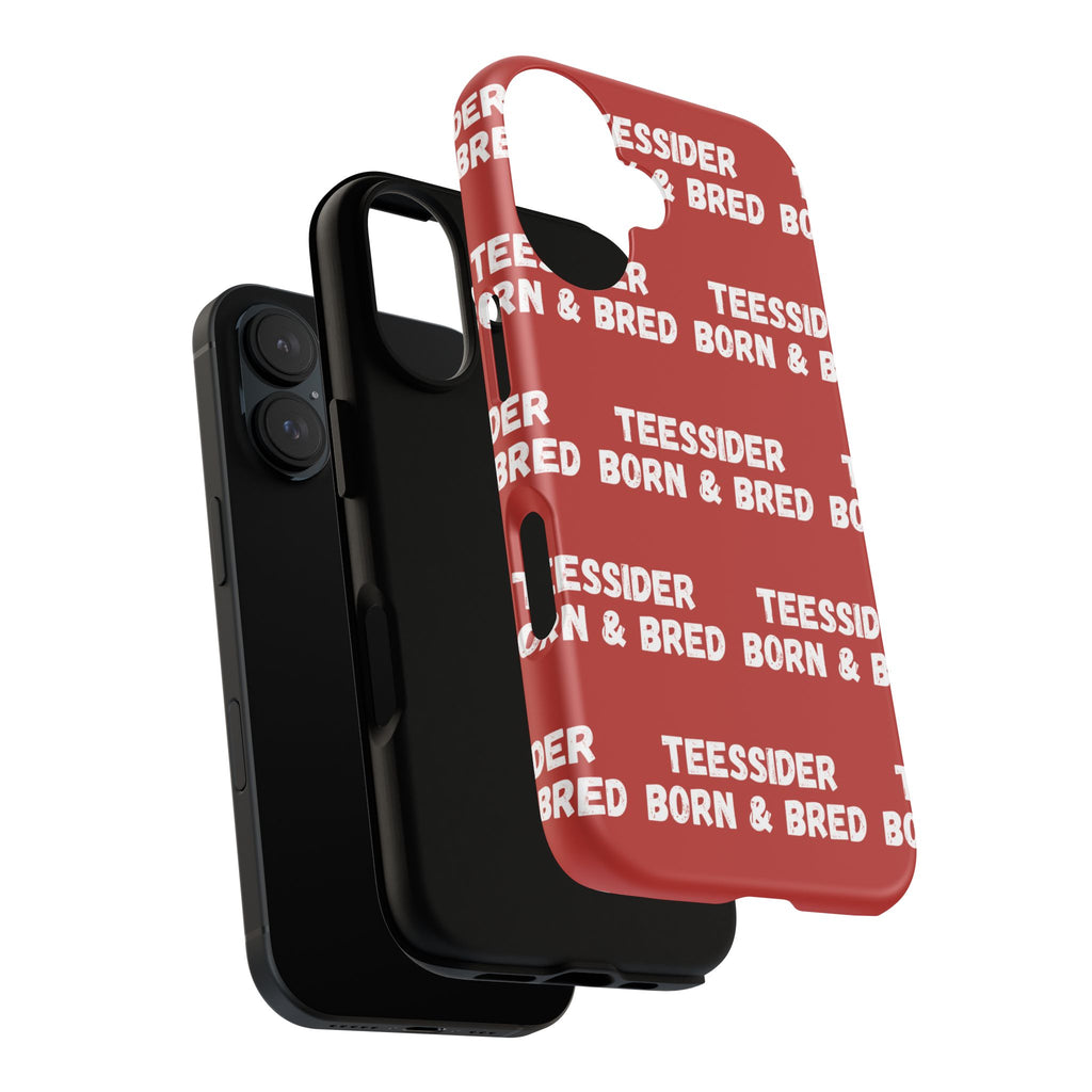 "TEESSIDE BORN & BRED" Phone Case — Red Pattern Tough Case