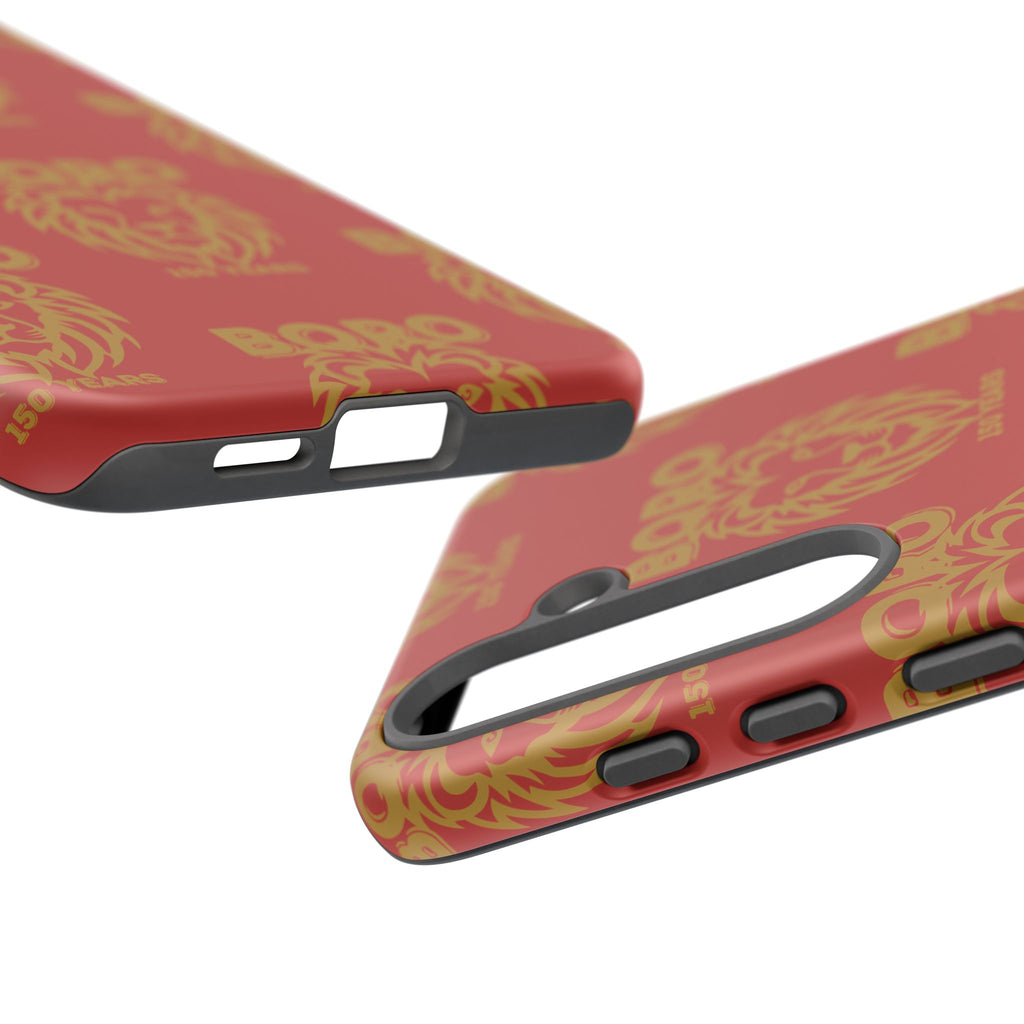 BORO Gold on red Lion Head Phone Case — Red 150 years Pattern Protective Case