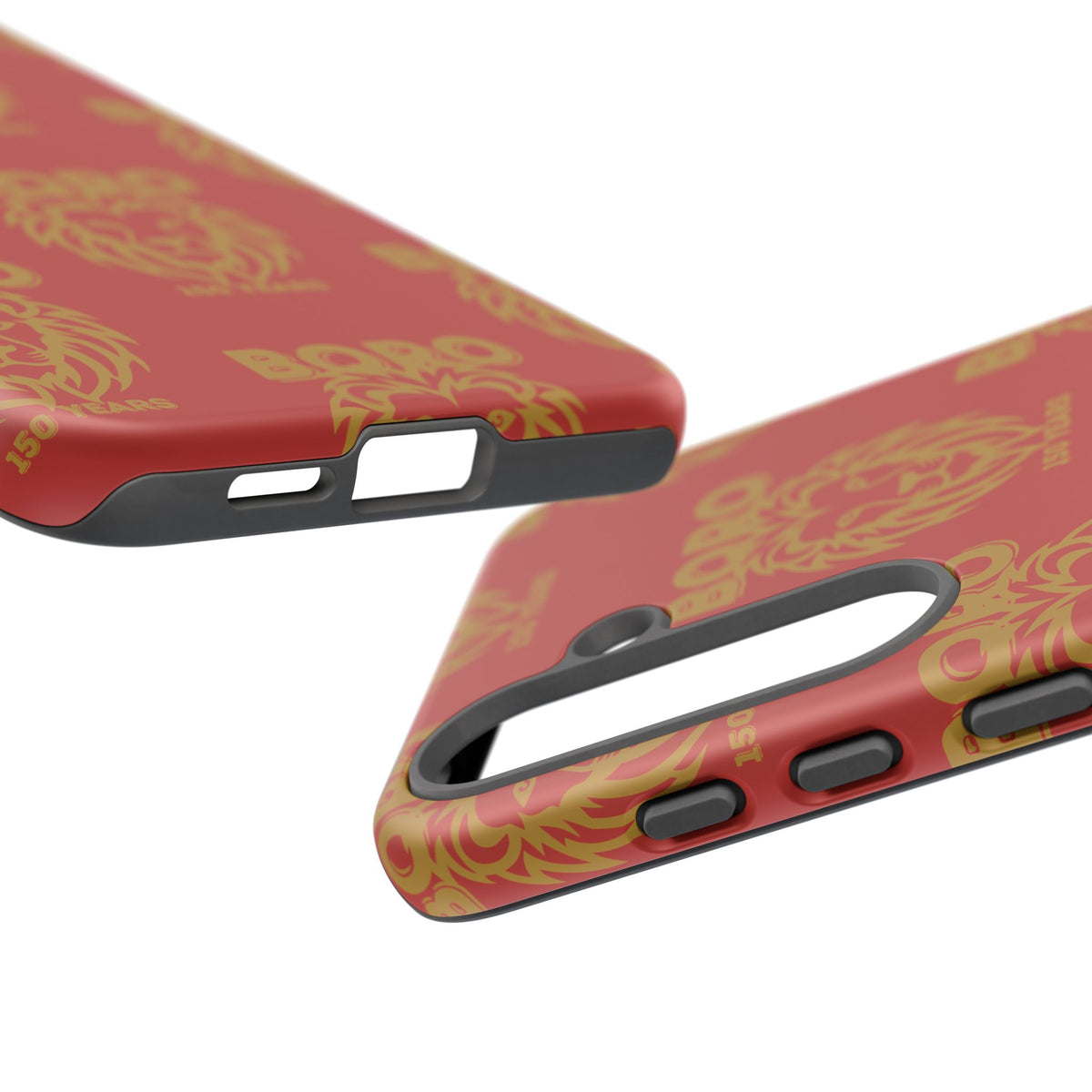 BORO Gold on red Lion Head Phone Case — Red 150 years Pattern Protective Case