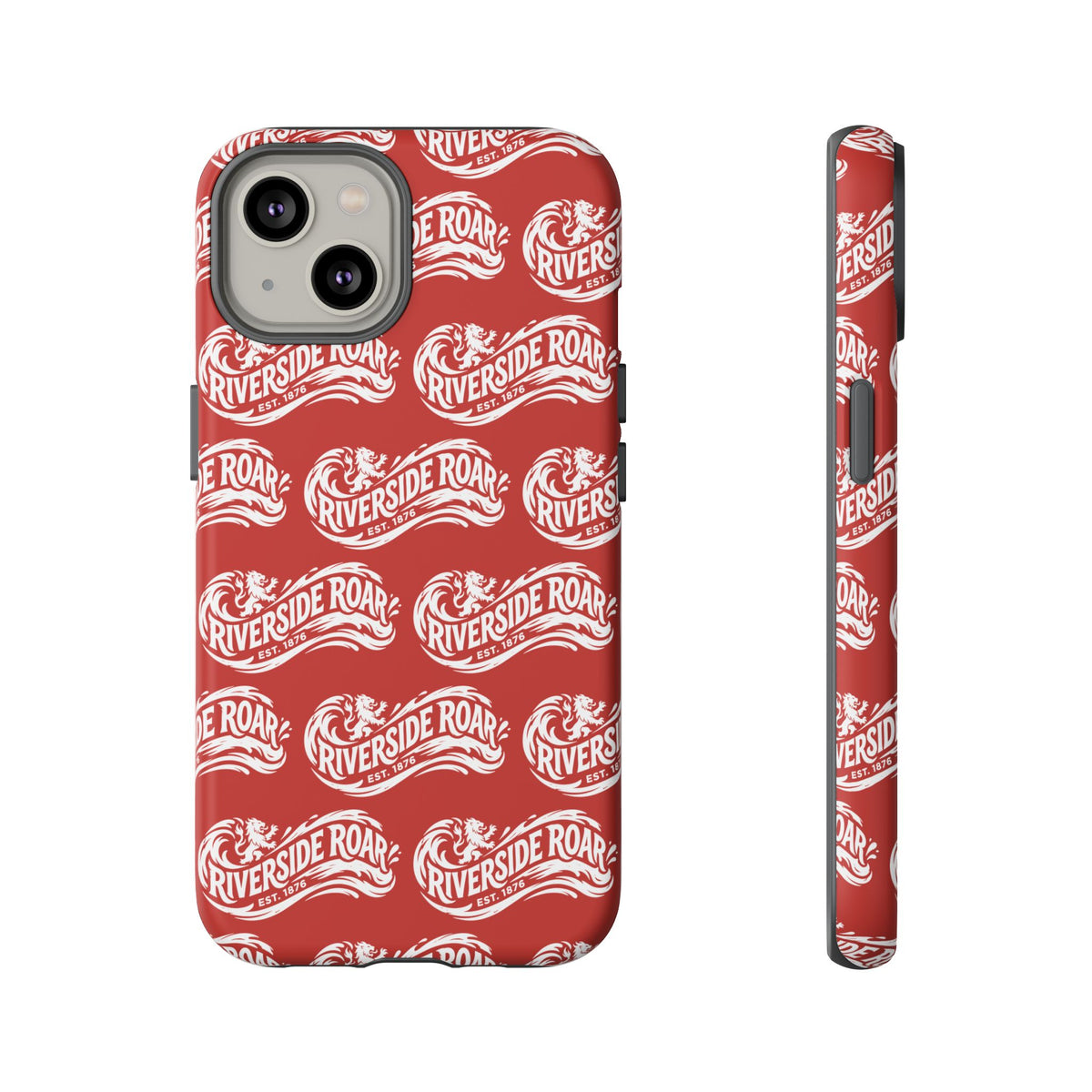 Riverside Roar Patterned Tough Case (White on Red) iPhone & Samsung