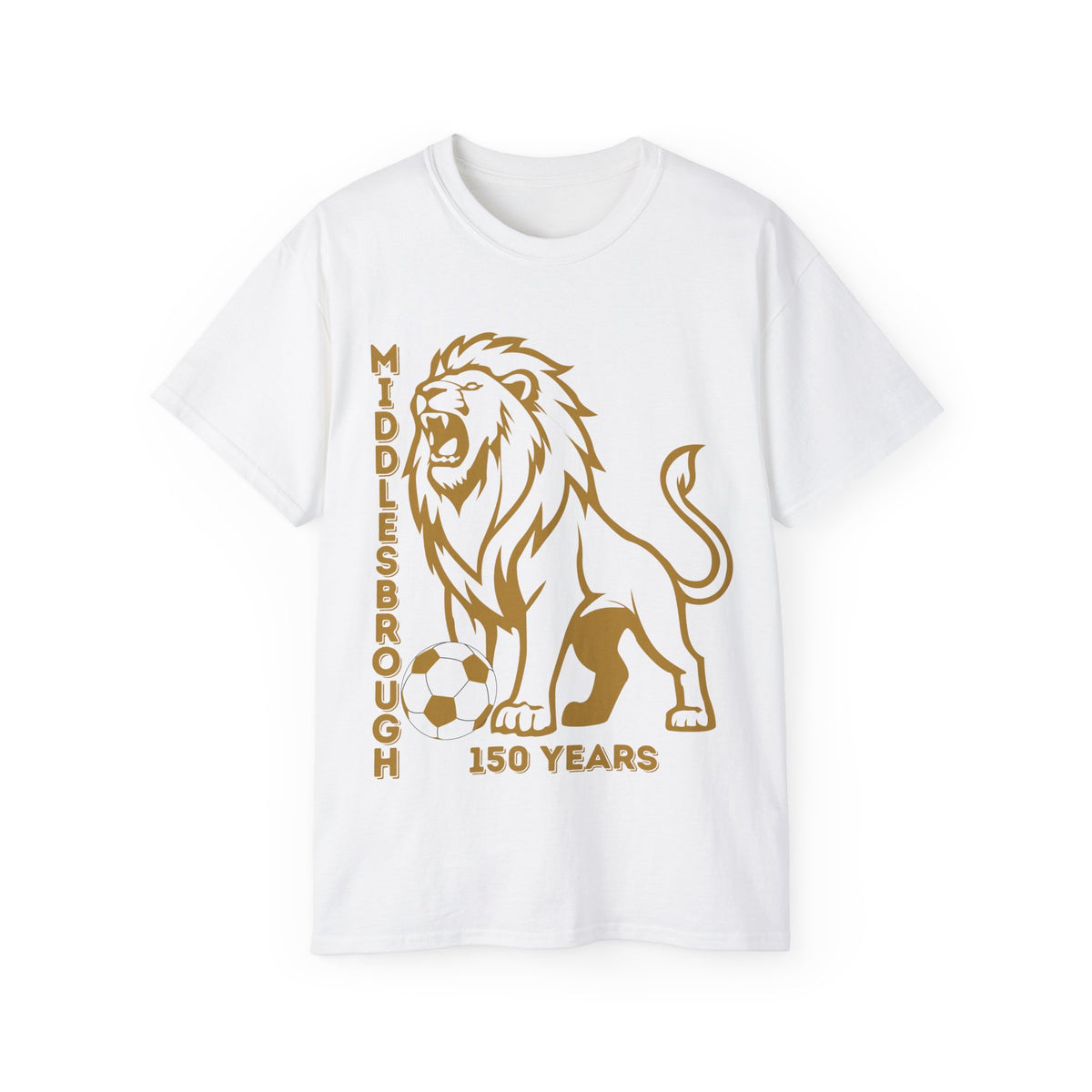 GOLD Middlesbrough 150 Years Lion Football T-Shirt
