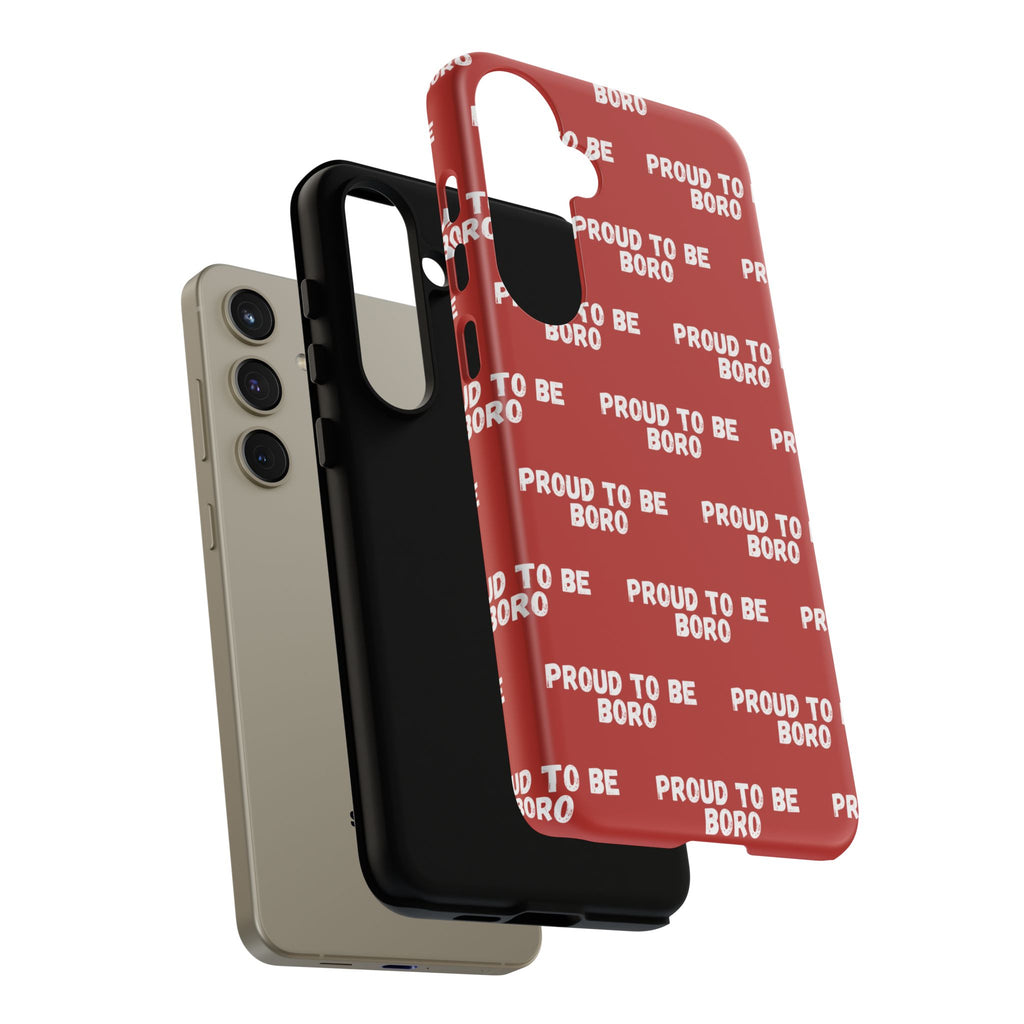 "PROUD TO BE BORO" Phone Case — Red Pattern Tough Case