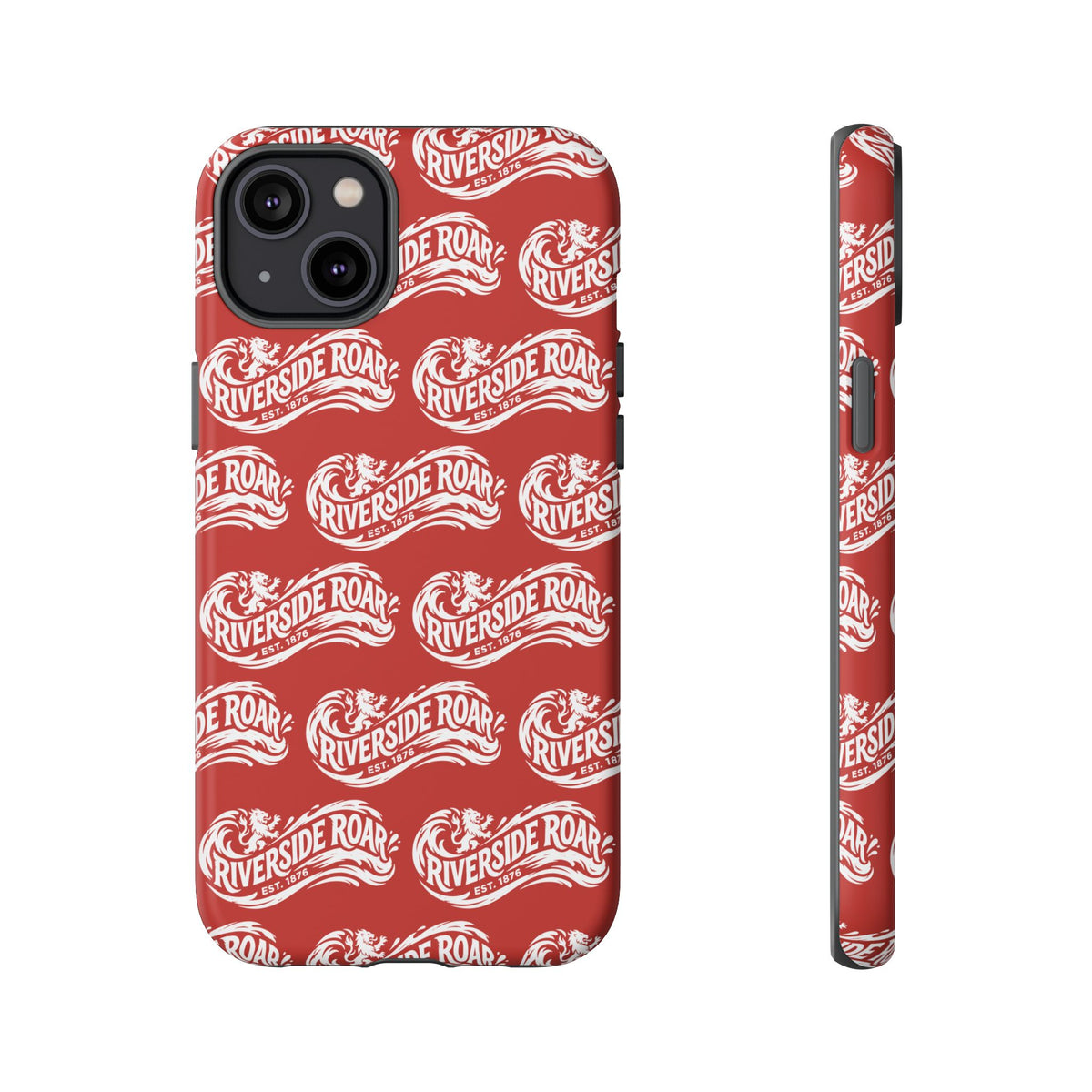Riverside Roar Patterned Tough Case (White on Red) iPhone & Samsung
