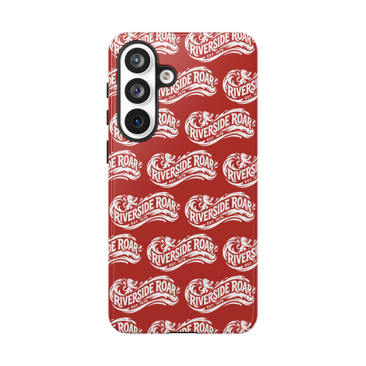Riverside Roar Patterned Tough Case (White on Red) iPhone & Samsung