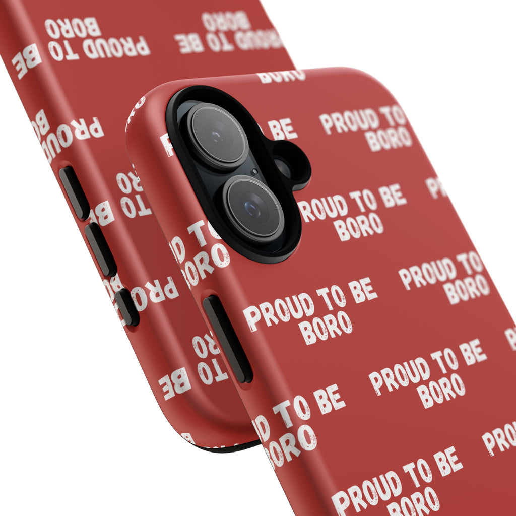 "PROUD TO BE BORO" Phone Case — Red Pattern Tough Case