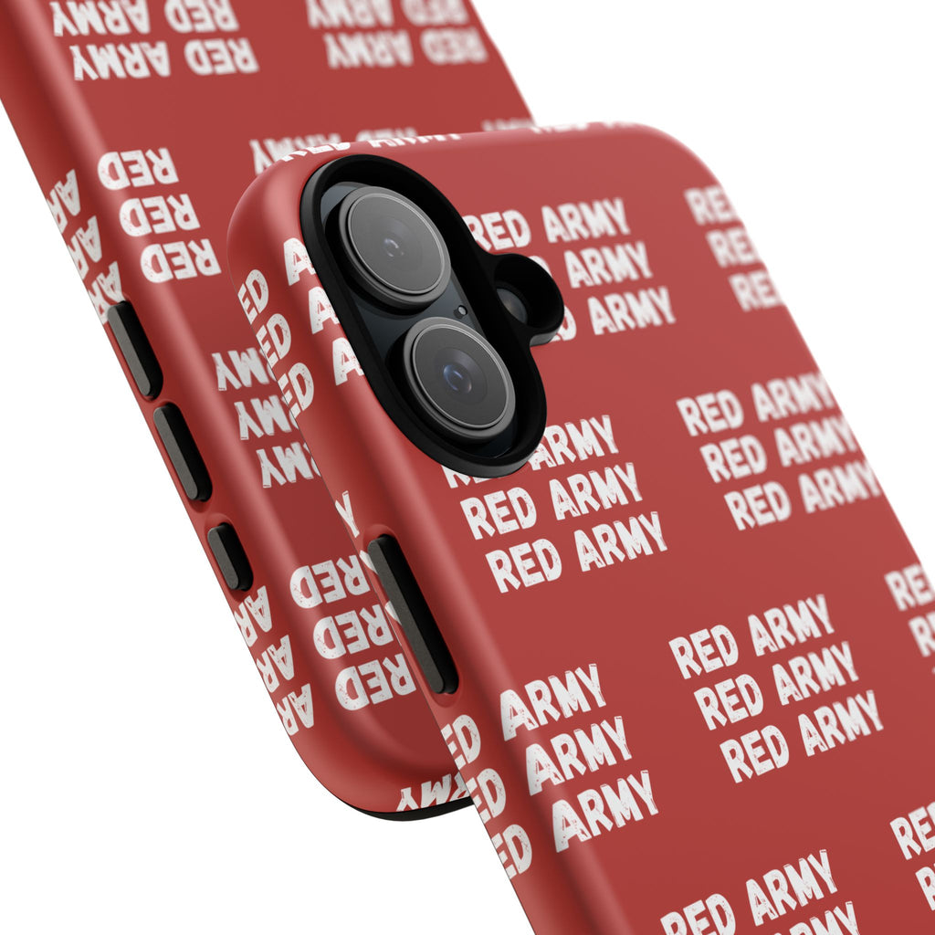 "RED ARMY RED ARMY RED ARMY" Phone Case — Red Pattern Tough Case