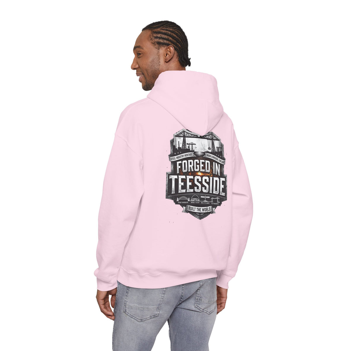 Forged in Teesside Hoodie — Industrial Teesside Pride Sweatshirt 'back print'
