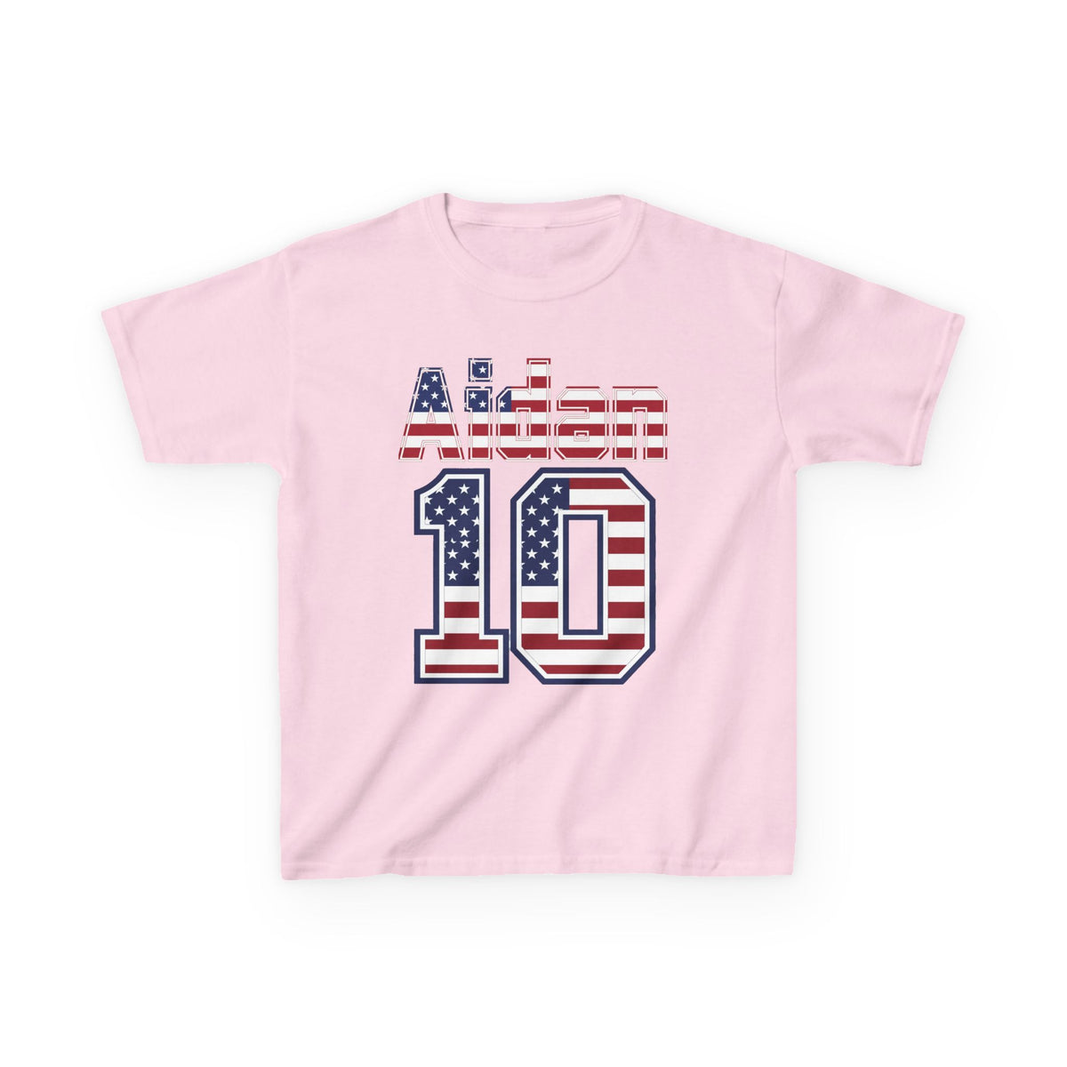 Kids Shirt 'Aiden 10' American Flag BORO Shirt, Aidan Morris is our Number 10 'Front print'