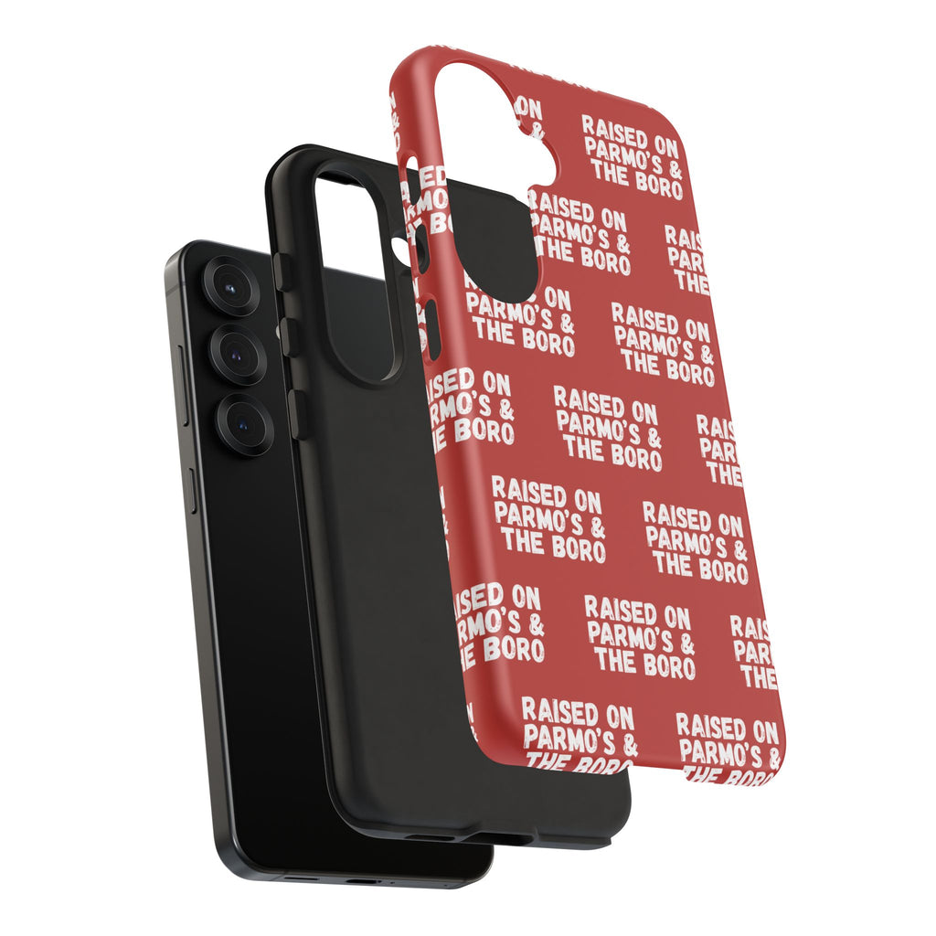 "RAISED ON PARMO'S AND THE BORO" Phone Case — Red Pattern Tough Case