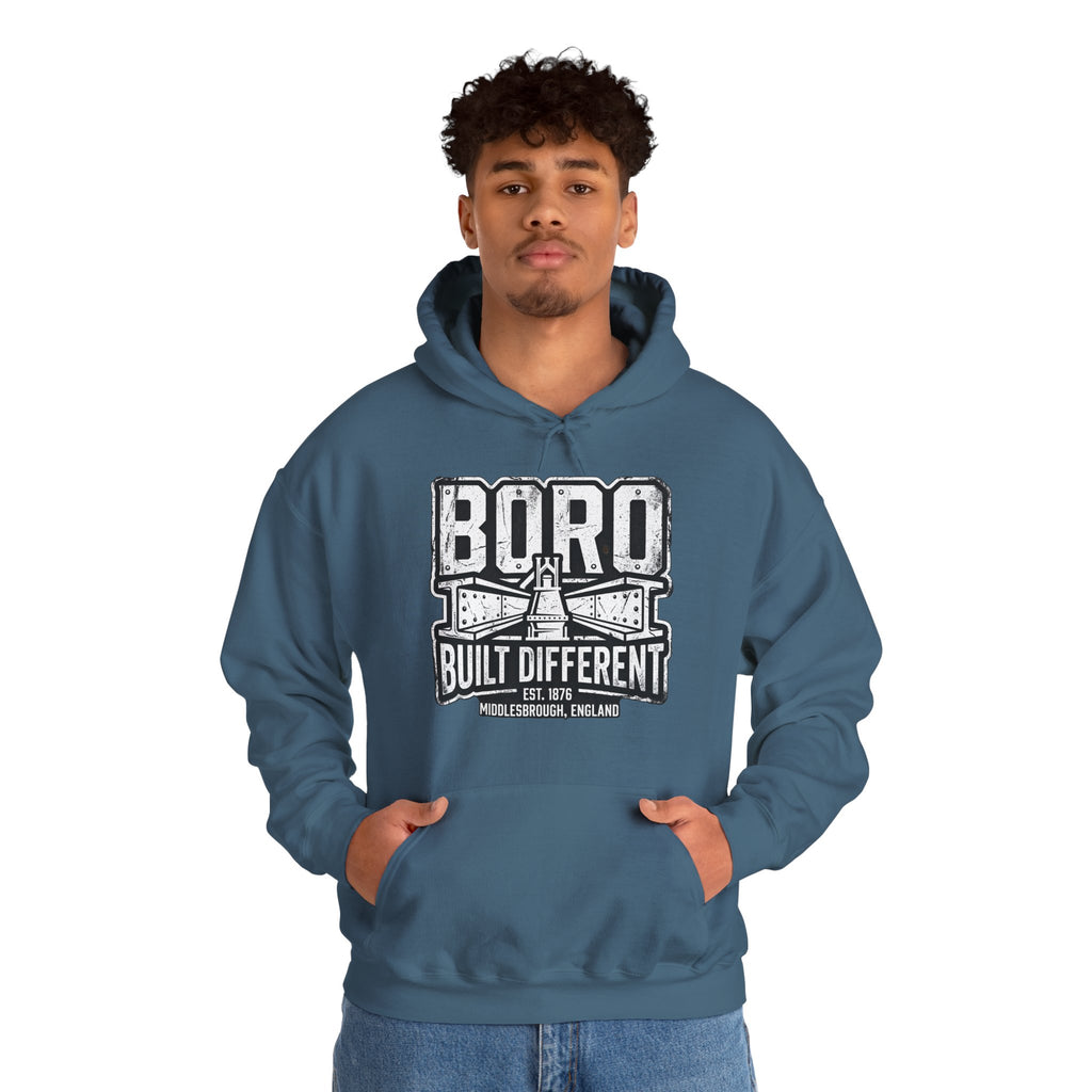 Boro Built Different Hoodie — Middlesbrough Proud Graphic Sweatshirt 'front print'