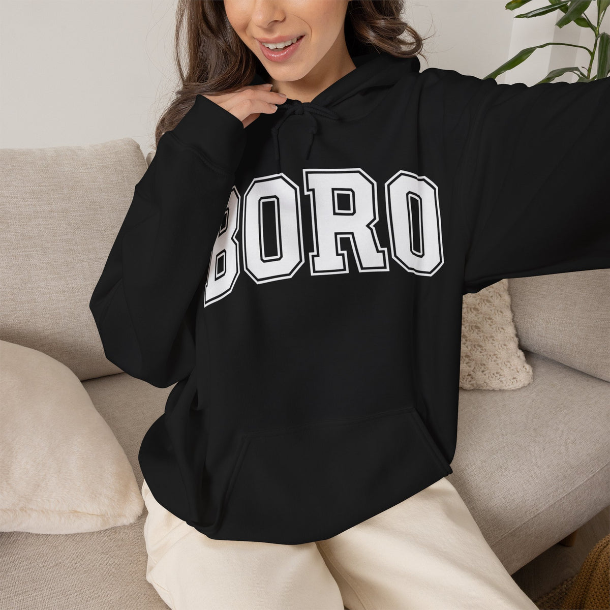 Uni BORO Style Hoodie 'front print' only.