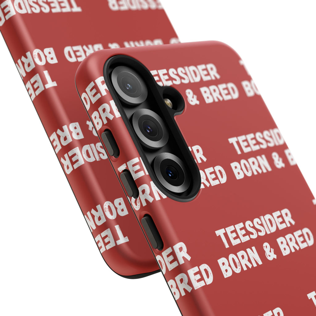 "TEESSIDE BORN & BRED" Phone Case — Red Pattern Tough Case