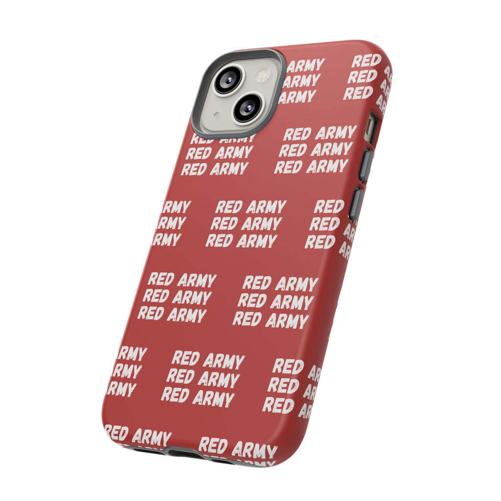 "RED ARMY RED ARMY RED ARMY" Phone Case — Red Pattern Tough Case