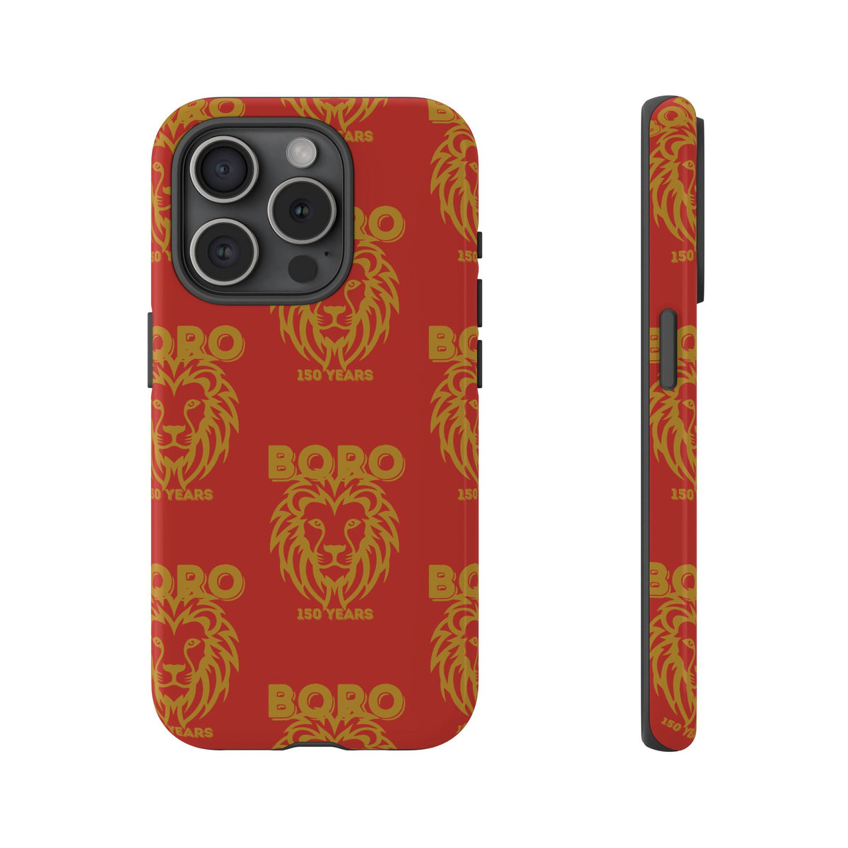 BORO Gold on red Lion Head Phone Case — Red 150 years Pattern Protective Case