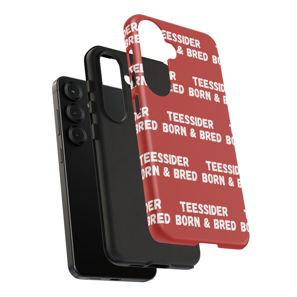 "TEESSIDE BORN & BRED" Phone Case — Red Pattern Tough Case
