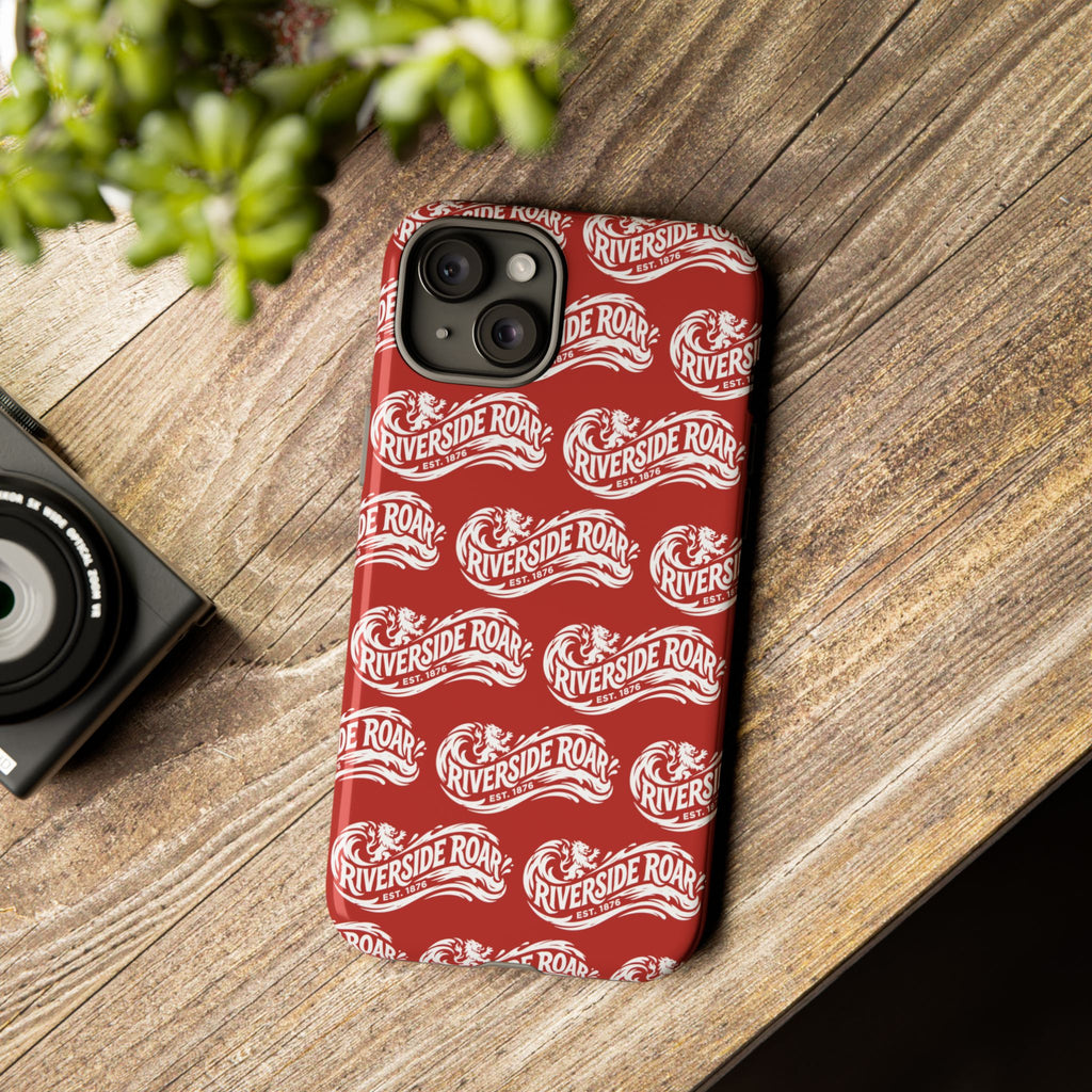 Riverside Roar Patterned Tough Case (White on Red) iPhone & Samsung