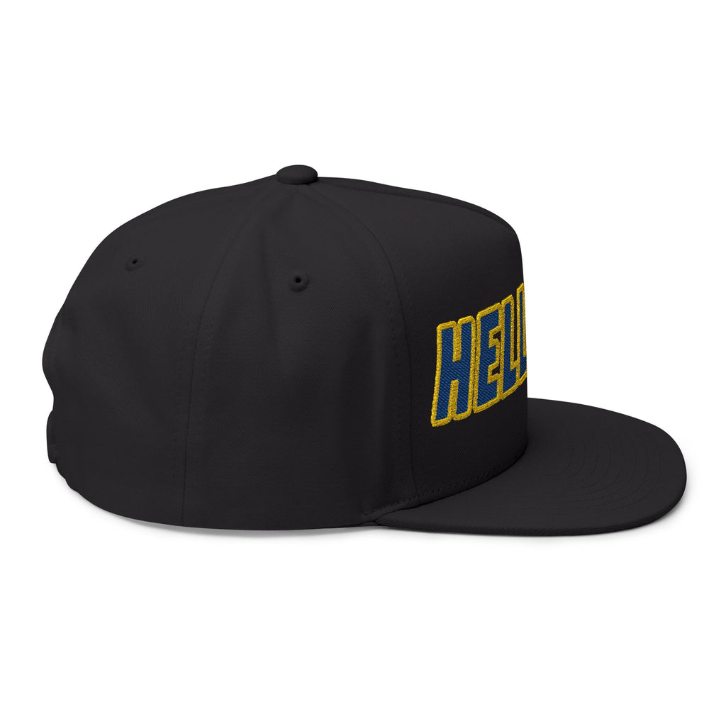 BORO Flat Bill Cap — Embroidered 'HELLBALL' Bold Font Snapback Hat