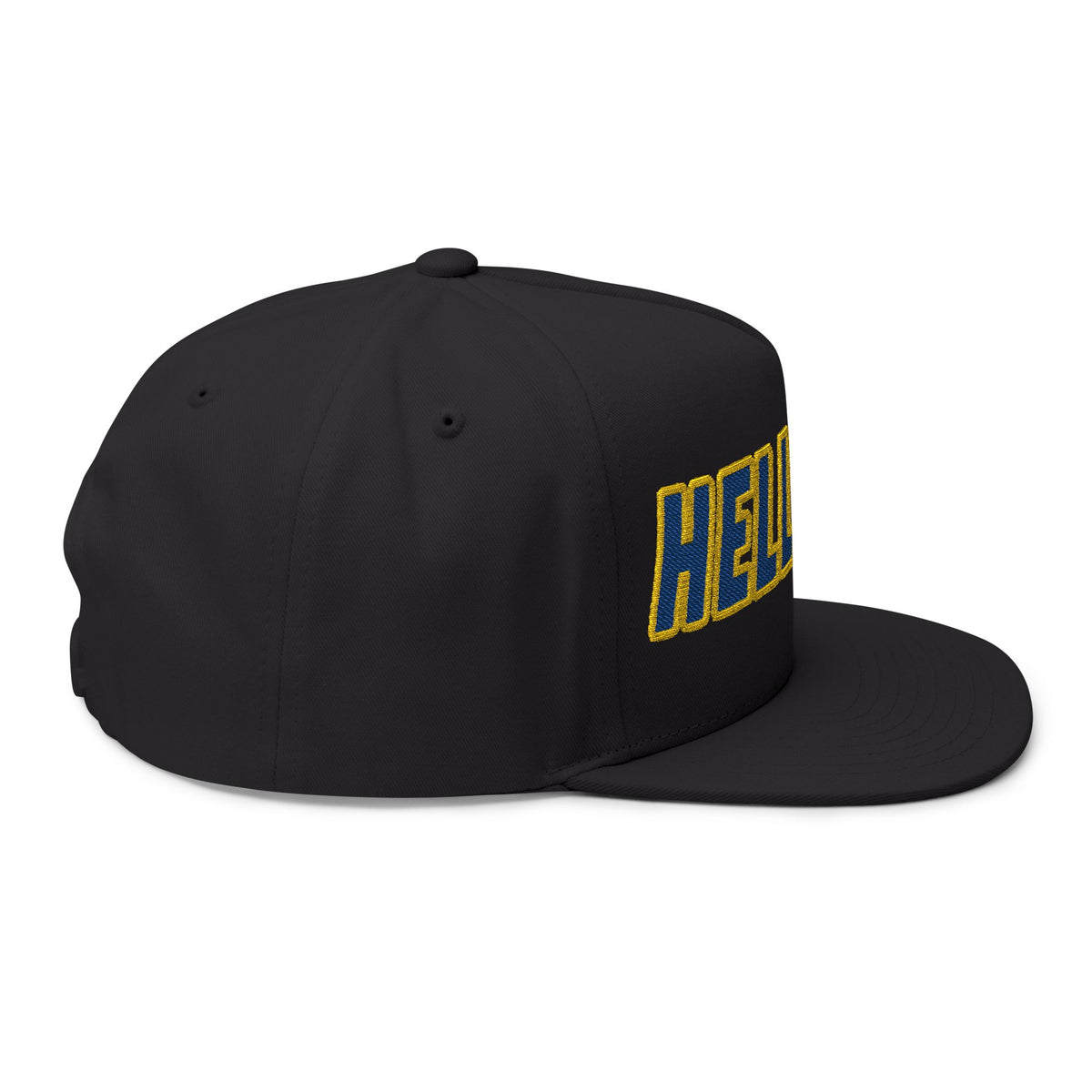 BORO Flat Bill Cap — Embroidered 'HELLBALL' Bold Font Snapback Hat