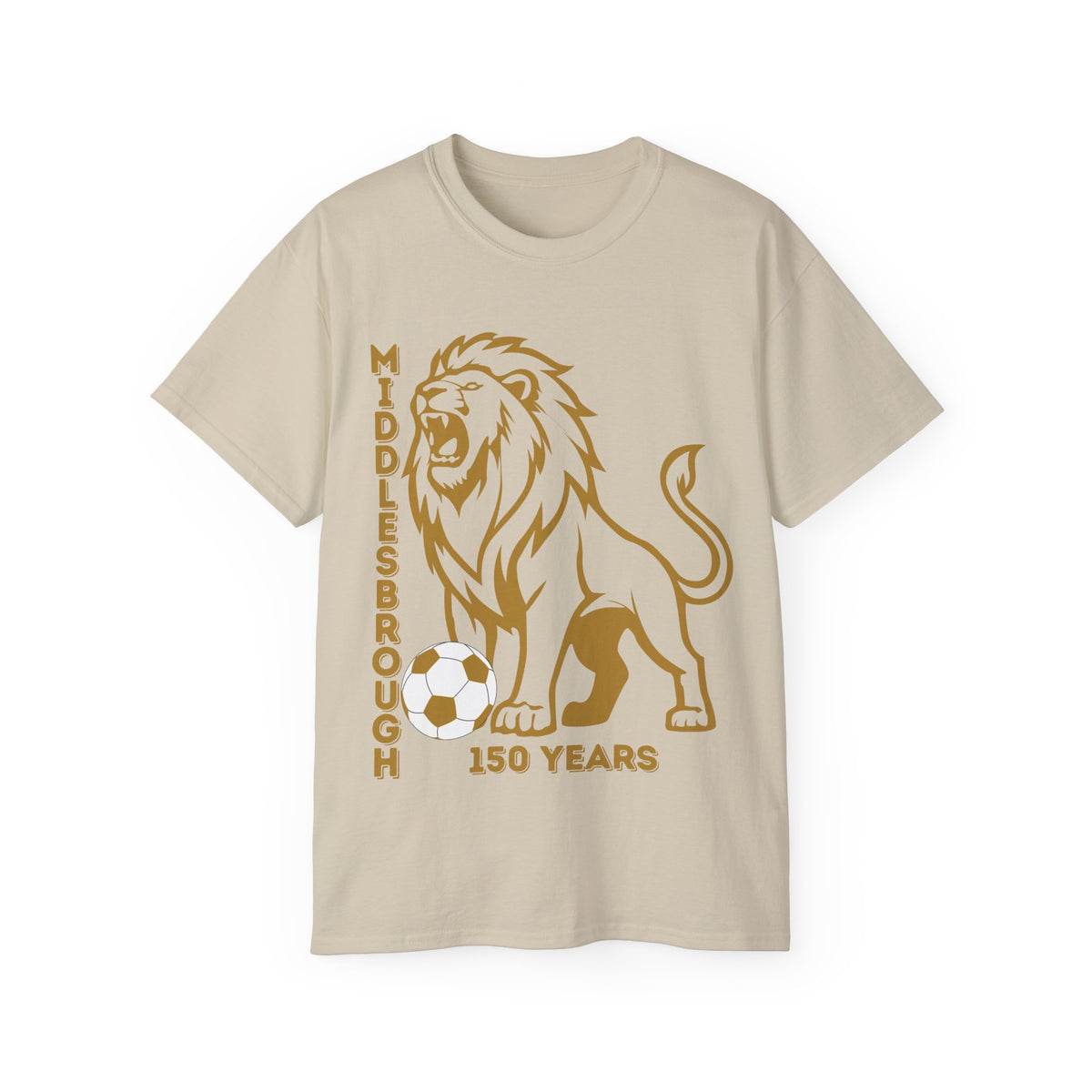 GOLD Middlesbrough 150 Years Lion Football T-Shirt