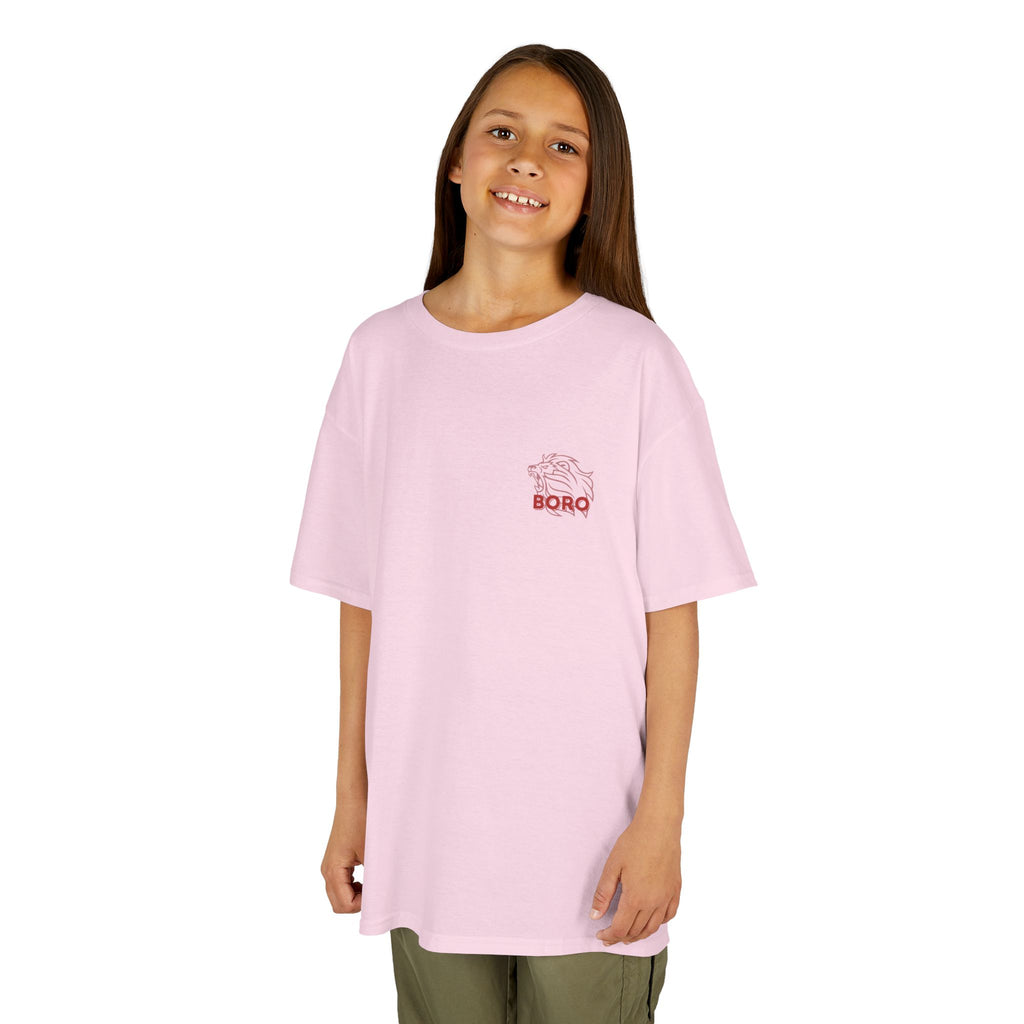 BORO Kids Tee — Cute Red ‘BORO’ Lion Chest Graphic