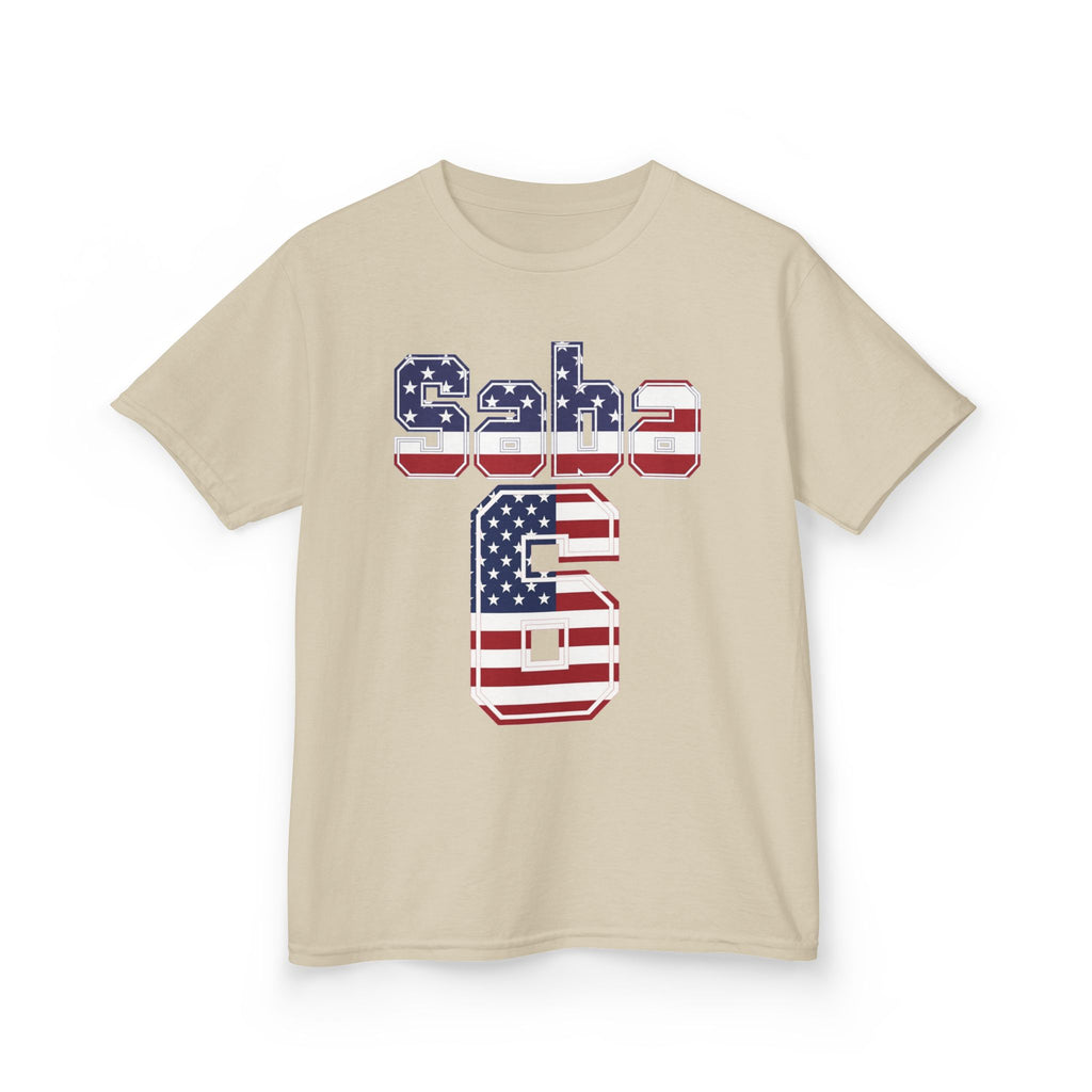 Kids Shirt 'Saba 6' American Flag BORO Shirt, Sabastian Berhalter is our Number 6 'Front print'
