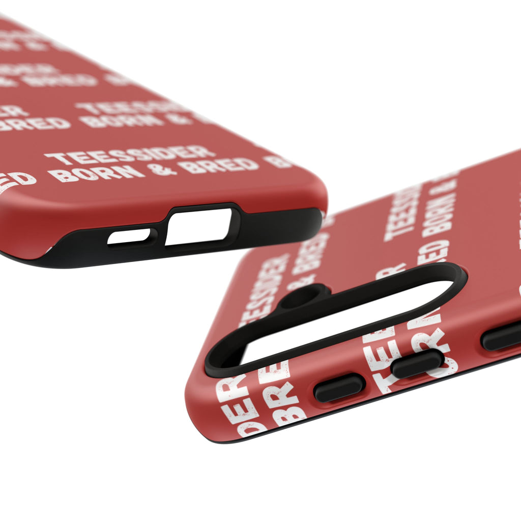 "TEESSIDE BORN & BRED" Phone Case — Red Pattern Tough Case