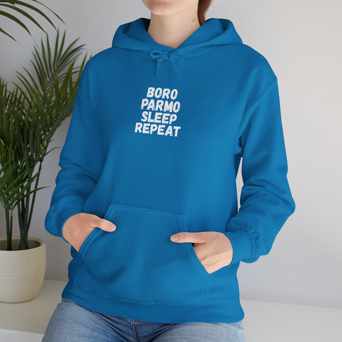 Boro Parmo Sleep Repeat Hoodie — #UTB BORO STYLE - 'front print'