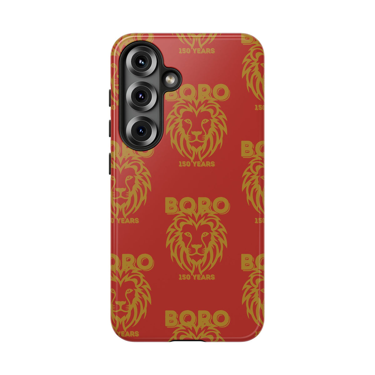 BORO Gold on red Lion Head Phone Case — Red 150 years Pattern Protective Case