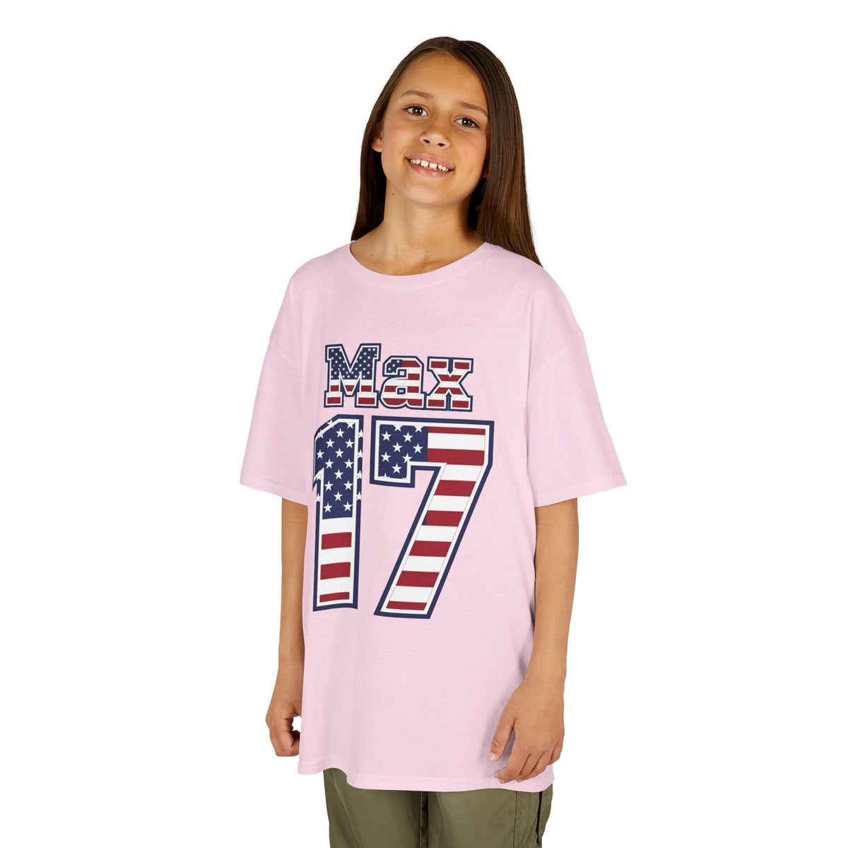 Kids Shirt 'Max 17' American Flag BORO Shirt, Max Arfsten is our Number 17 'Front print'