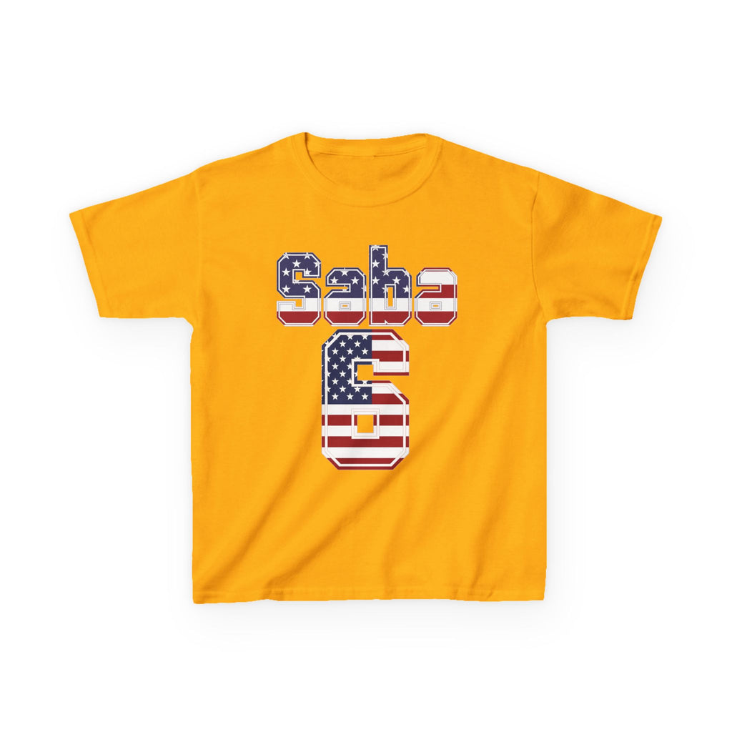 Kids Shirt 'Saba 6' American Flag BORO Shirt, Sabastian Berhalter is our Number 6 'Front print'