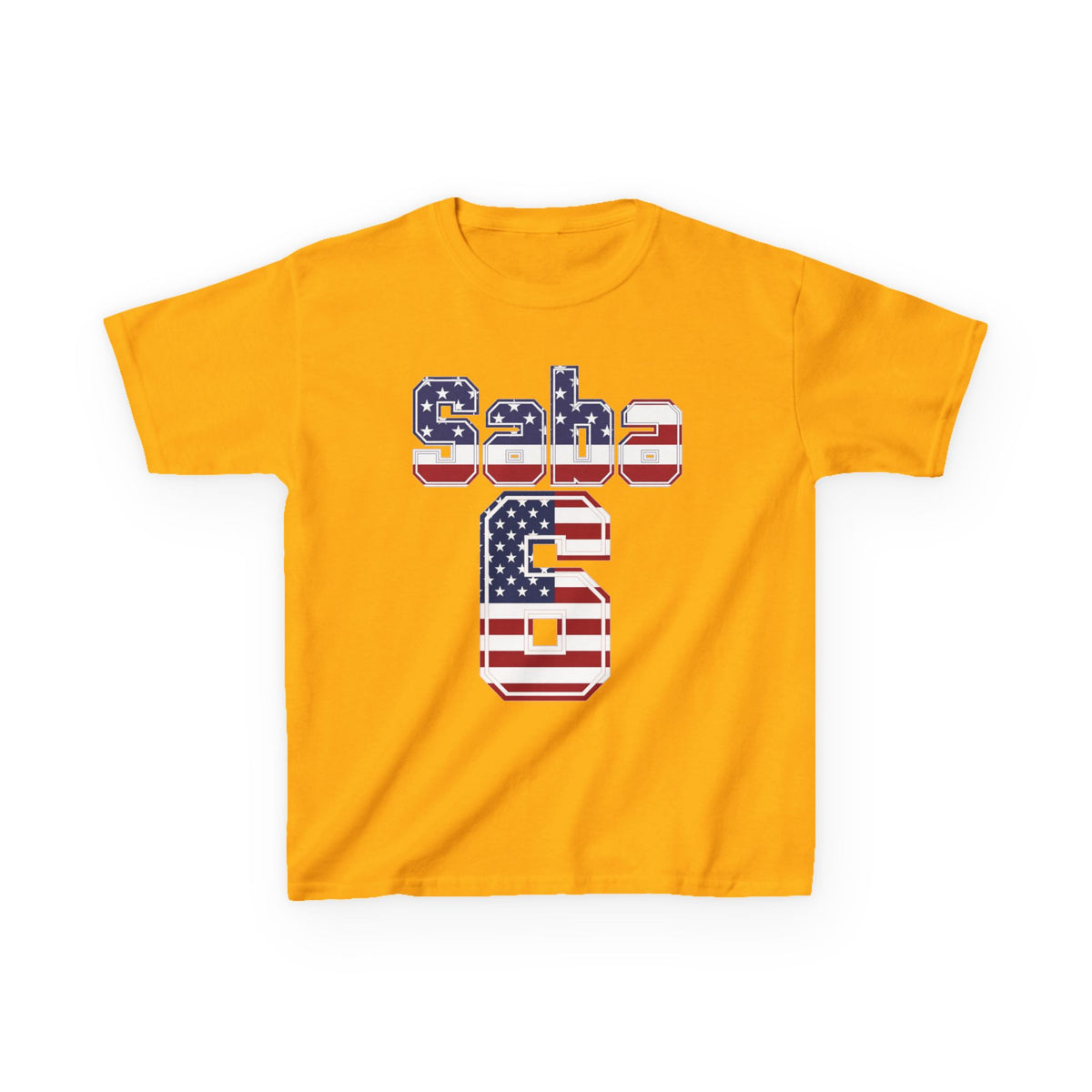 Kids Shirt 'Saba 6' American Flag BORO Shirt, Sabastian Berhalter is our Number 6 'Front print'