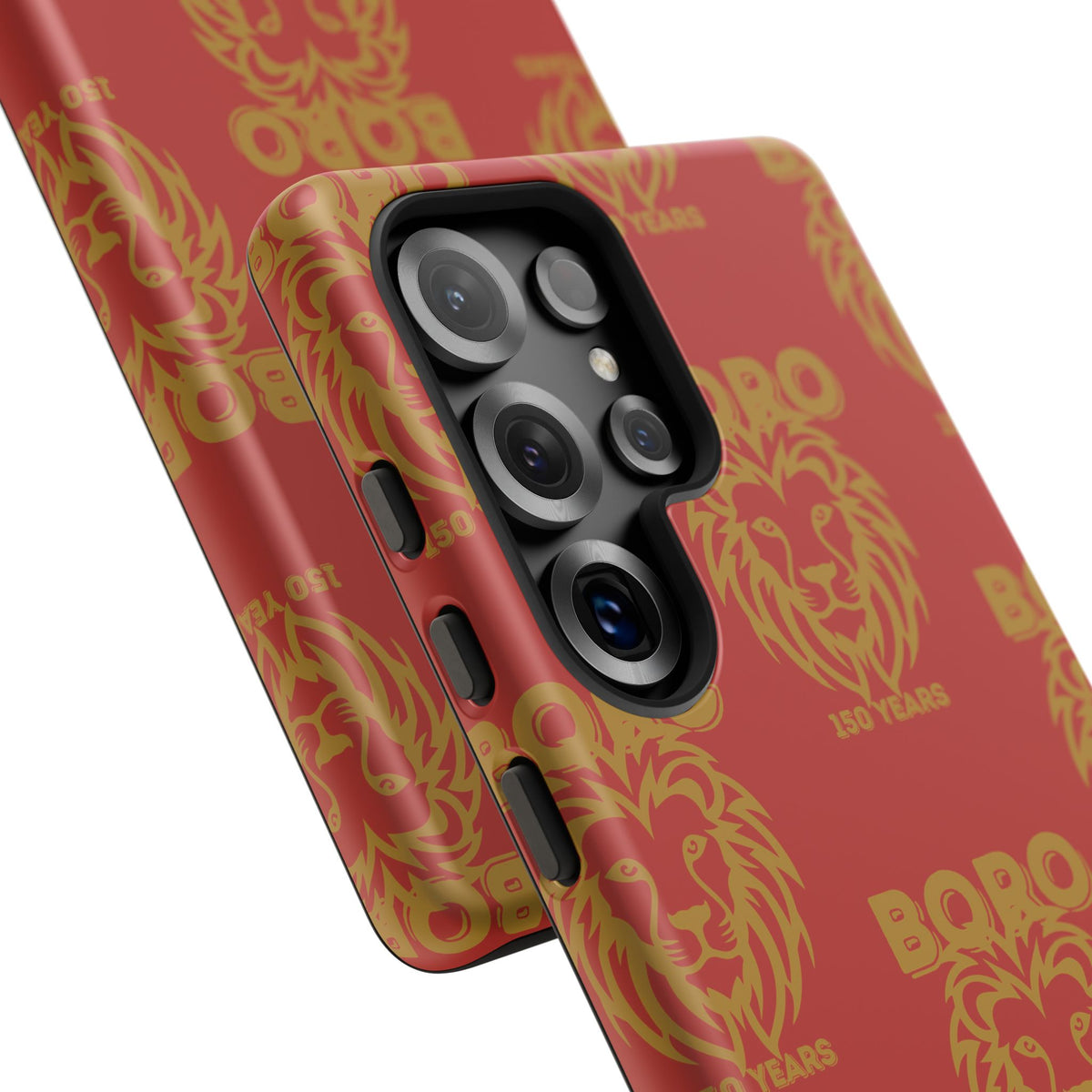 BORO Gold on red Lion Head Phone Case — Red 150 years Pattern Protective Case