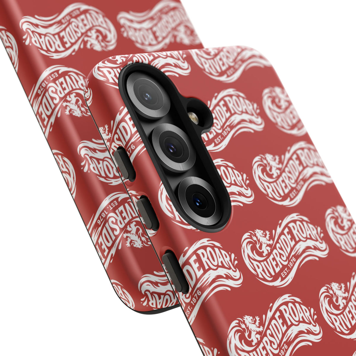 Riverside Roar Patterned Tough Case (White on Red) iPhone & Samsung