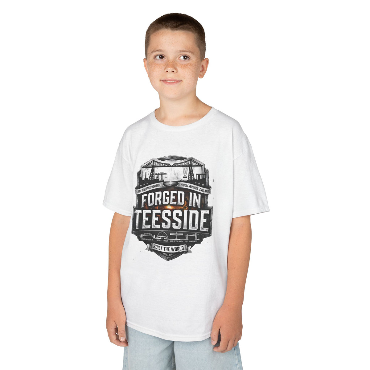 Kids Tee — "Forged in Teesside" BORO Industrial Shirt