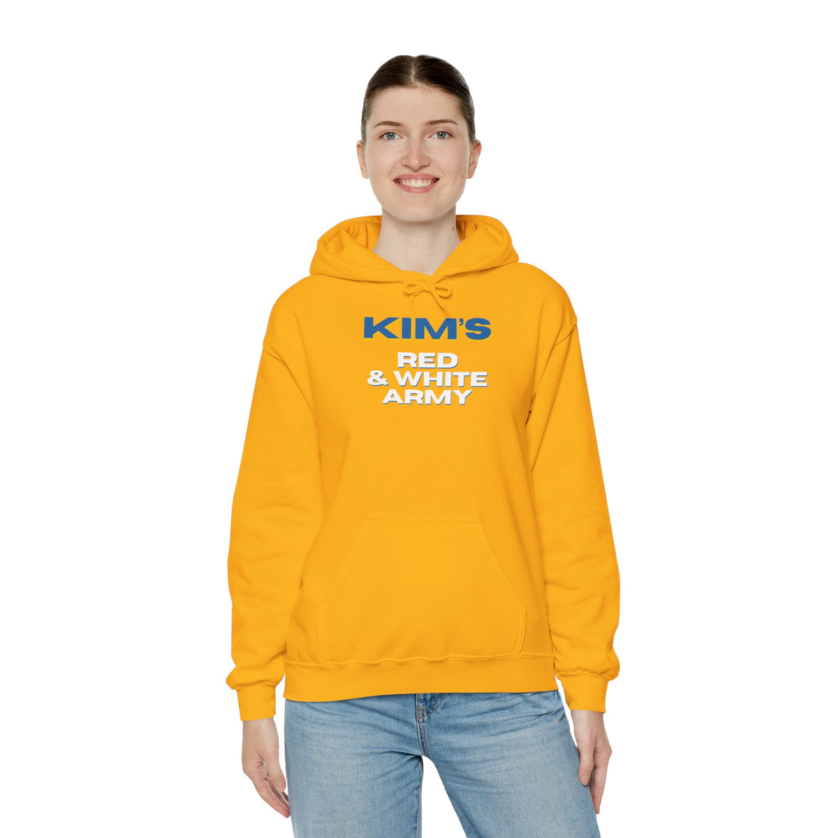 Kim's Red & White Army Hoodie 'front print' only.