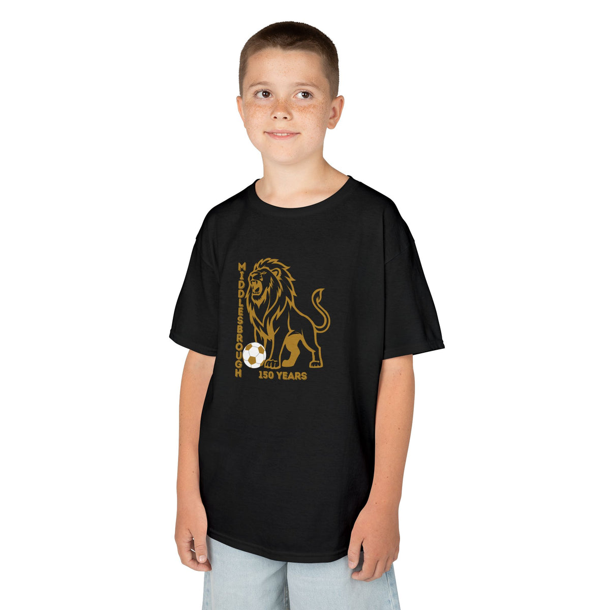 Kids Middlesbrough Lion Graphic Tee — "150 Years" Anniversary Shirt