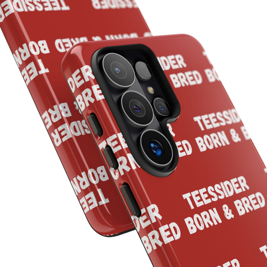 "TEESSIDE BORN & BRED" Phone Case — Red Pattern Tough Case