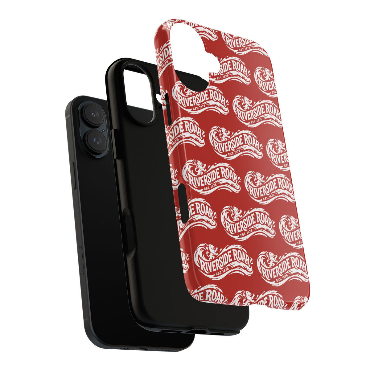 Riverside Roar Patterned Tough Case (White on Red) iPhone & Samsung