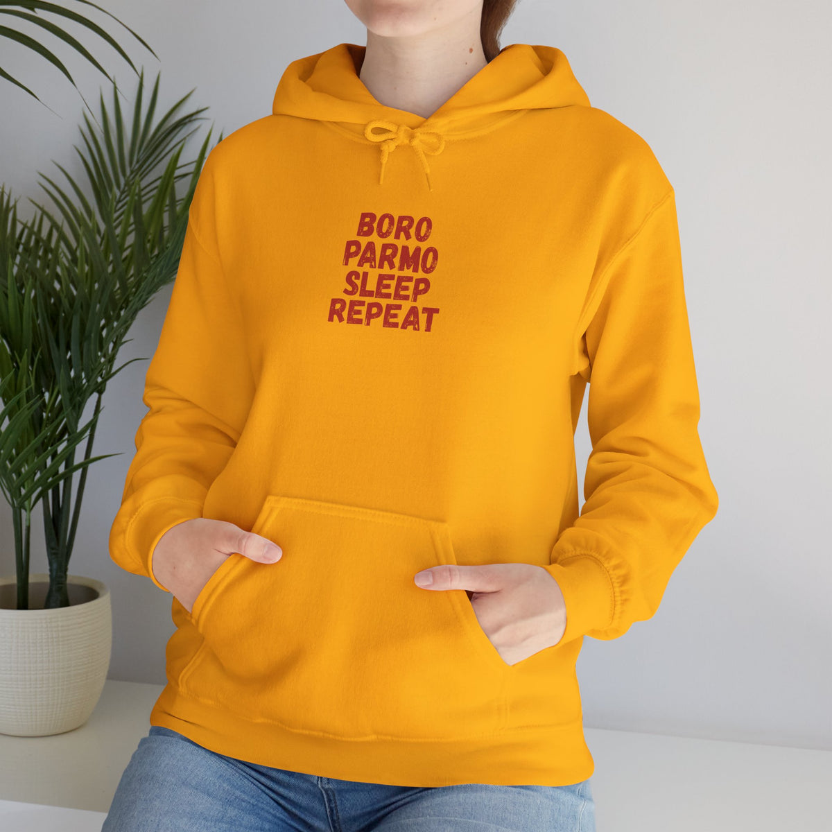 Boro Parmo Sleep Repeat Hoodie — #UTB BORO STYLE - 'front print'