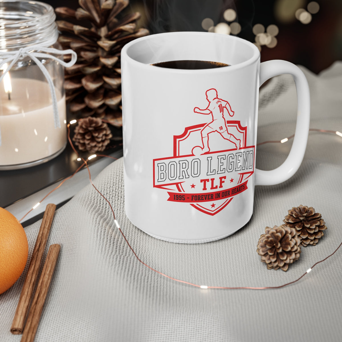 Soccer Legend  Juninho Paulista Ceramic Mug — “Boro Legend” 11oz & 15oz