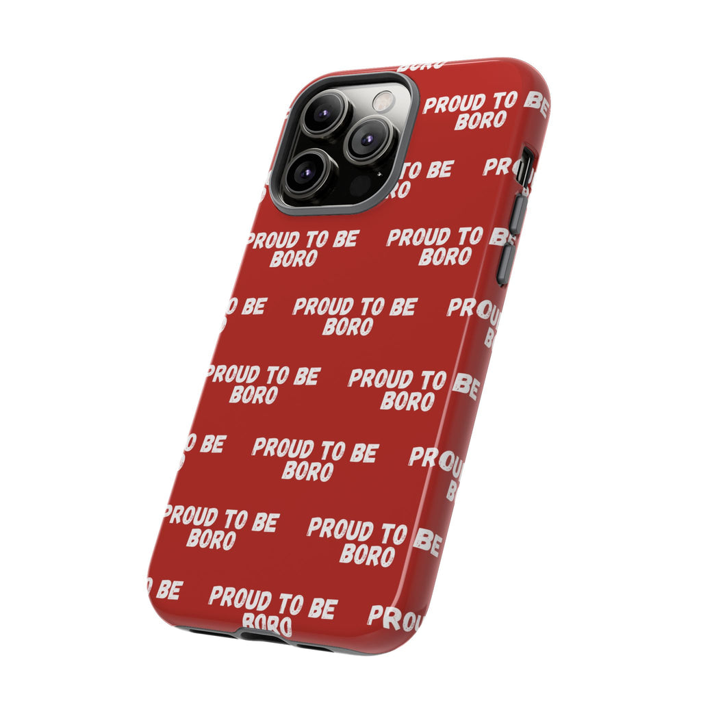 "PROUD TO BE BORO" Phone Case — Red Pattern Tough Case