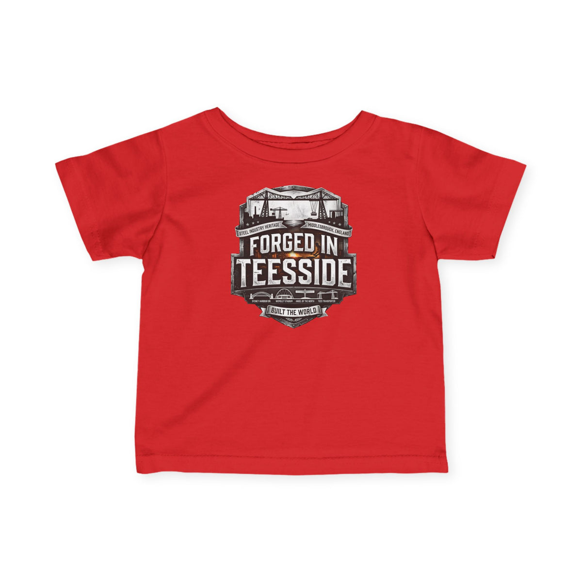 Infant Tee — "Forged in Teesside" Baby T‑Shirt (Newborn to Toddler)