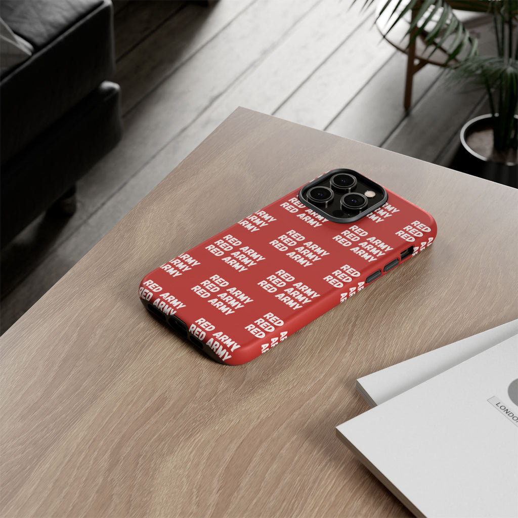 "RED ARMY RED ARMY RED ARMY" Phone Case — Red Pattern Tough Case