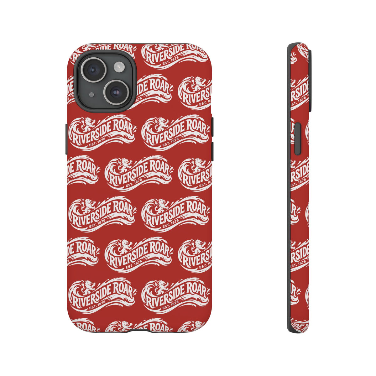 Riverside Roar Patterned Tough Case (White on Red) iPhone & Samsung