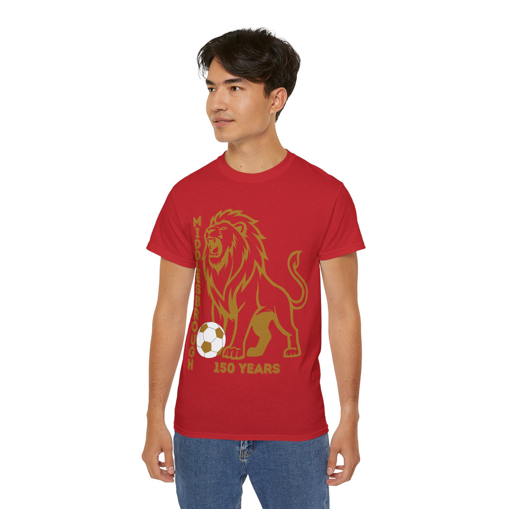 GOLD Middlesbrough 150 Years Lion Football T-Shirt