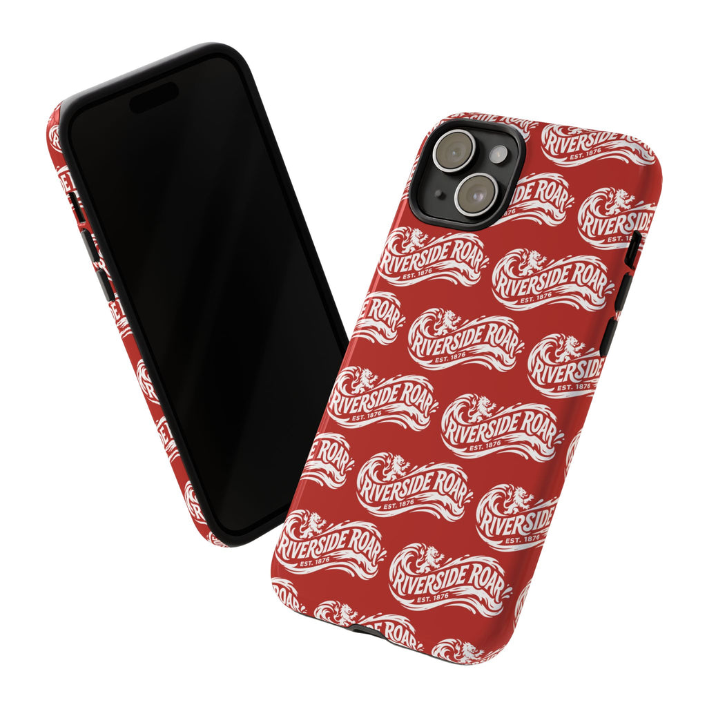 Riverside Roar Patterned Tough Case (White on Red) iPhone & Samsung