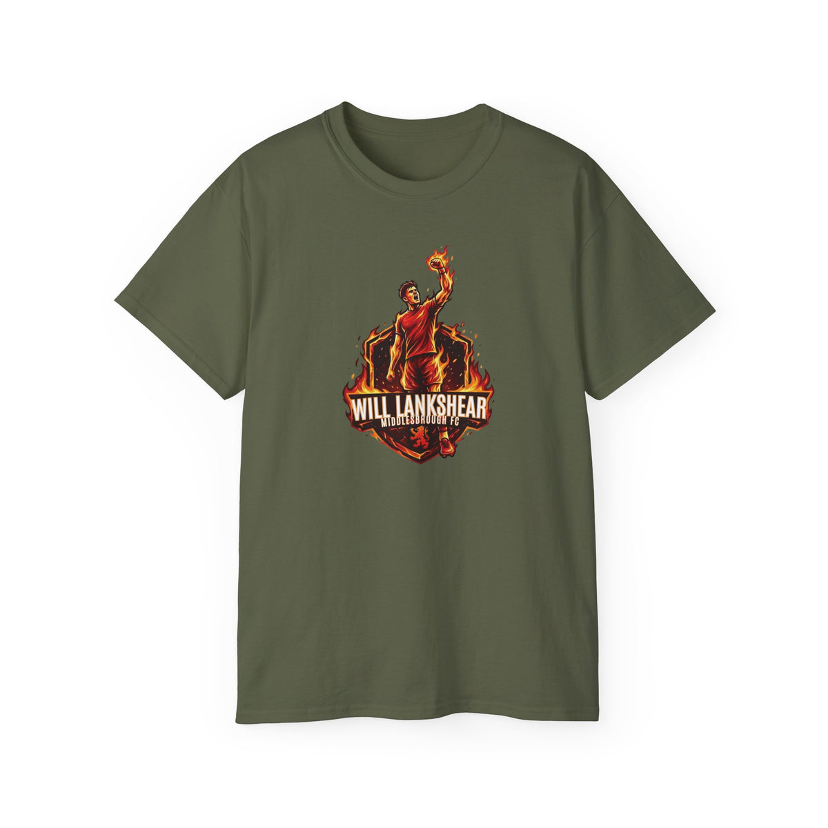 Adult T-Shirt — "Will Lankshear" On Fire Tee Boro, Middlesbroughfc