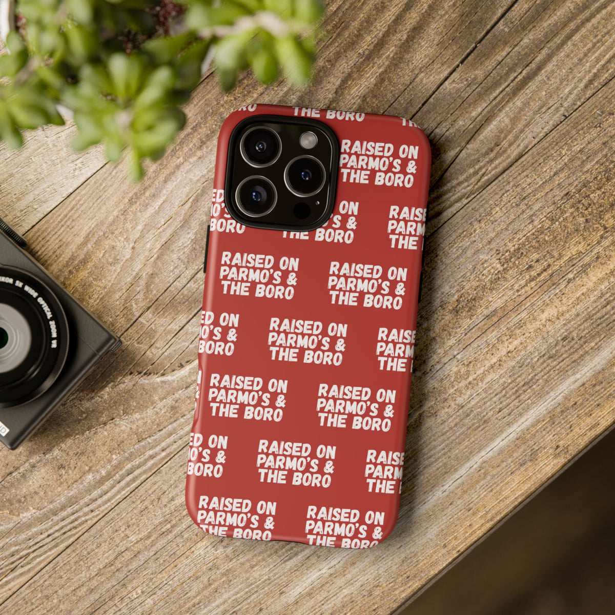 "RAISED ON PARMO'S AND THE BORO" Phone Case — Red Pattern Tough Case