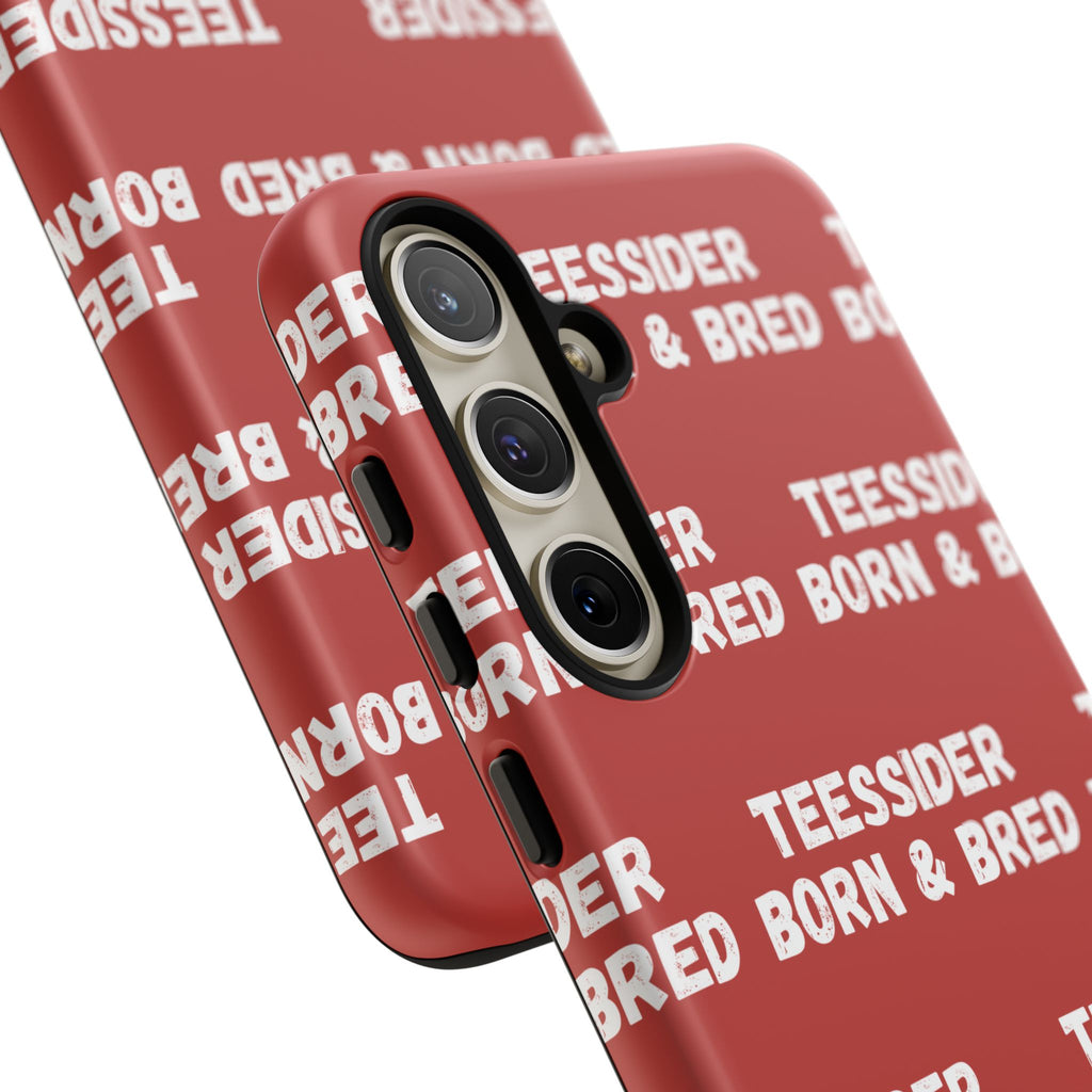 "TEESSIDE BORN & BRED" Phone Case — Red Pattern Tough Case